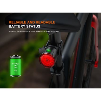 Fenix BC06R - LED Stmívatelná nabíjecí blikačka na kolo LED/USB IP66 90 lm 24,5 h 560 mAh