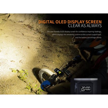 Fenix BC30RV2 - LED Nabíjecí svítidlo na kolo LED/USB IP66 1800 lm 36 h