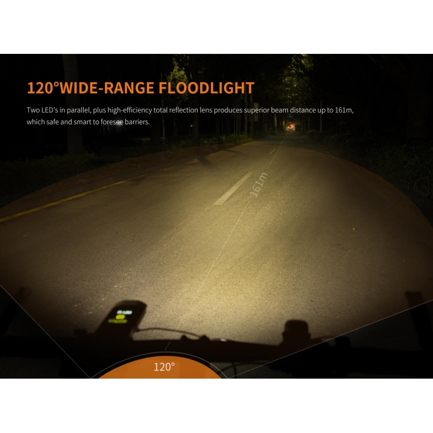 Fenix BC30RV2 - LED Nabíjecí svítidlo na kolo LED/USB IP66 1800 lm 36 h