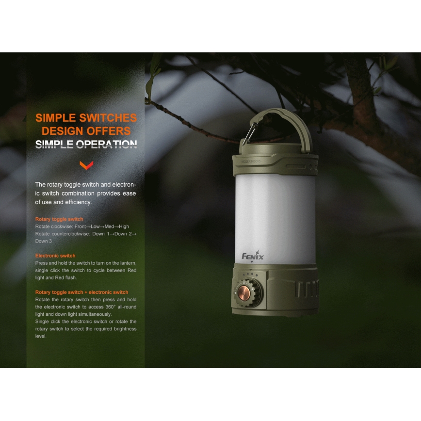 Fenix CL26RPROCAM - LED Stmívatelná přenosná nabíjecí lampa LED/USB IP66 650 lm 408 h šedá