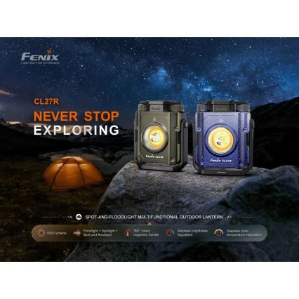 Fenix CL27RGRE - LED Stmívatelné nabíjecí svítidlo LED/USB IP66 1600 lm 285 h 5000 mAh