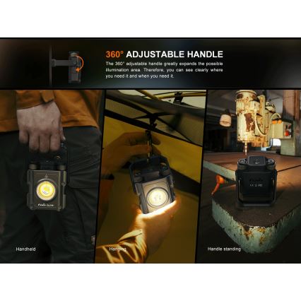 Fenix CL27RGRE - LED Stmívatelné nabíjecí svítidlo LED/USB IP66 1600 lm 285 h 5000 mAh