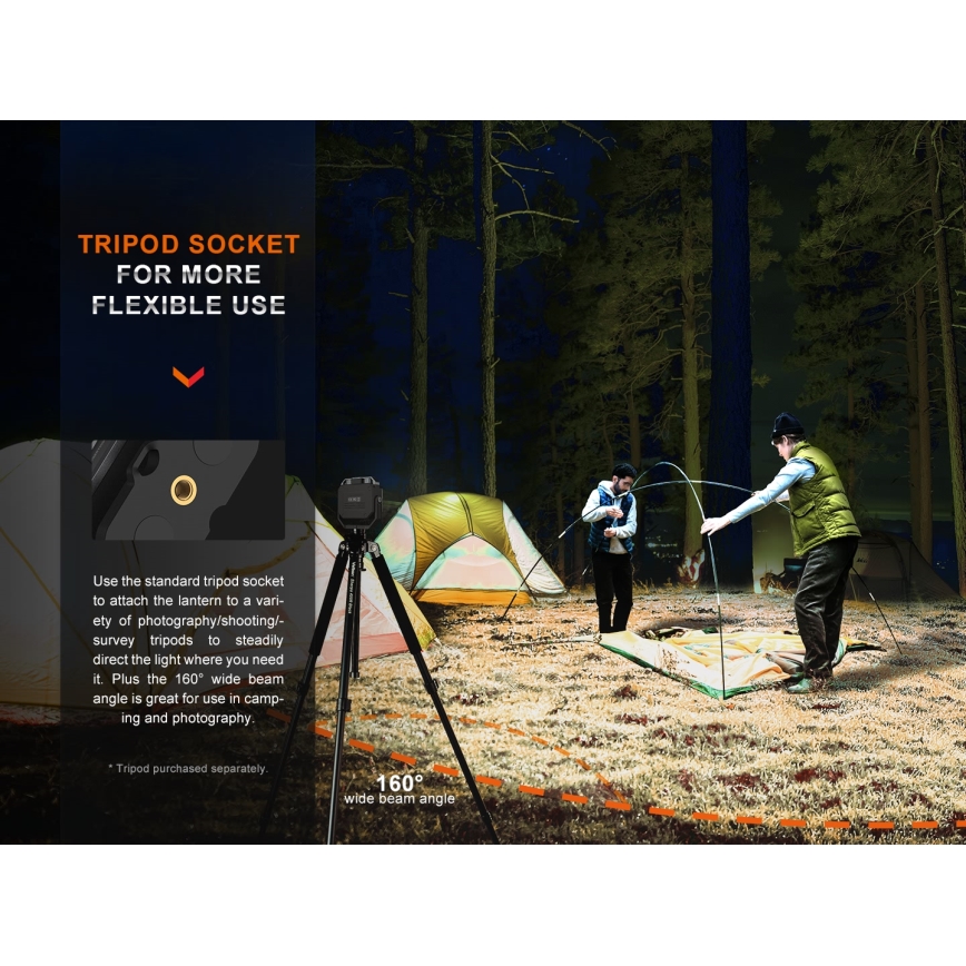 Fenix CL28R - LED Stmívatelný nabíjecí reflektor s powerbankou LED/USB IP66 2000 lm 360 h 10000 mAh