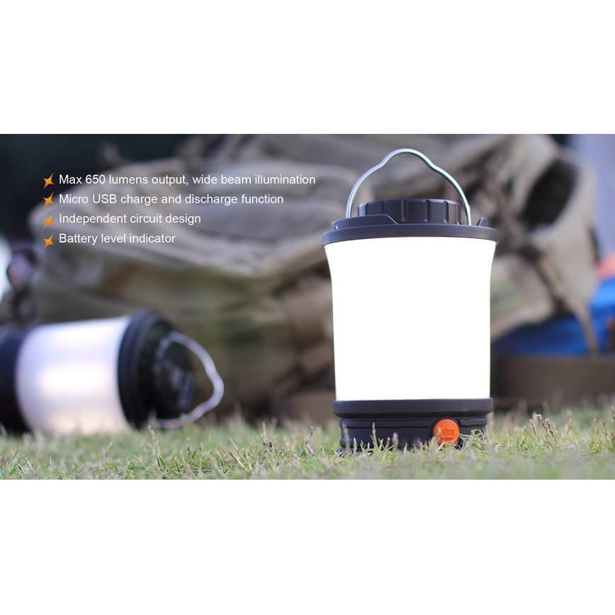 Fenix CL30R - LED Přenosná nabíjecí lampa LED/USB/6xCR123A IPX7 650 lm 300 h 2600 mAh