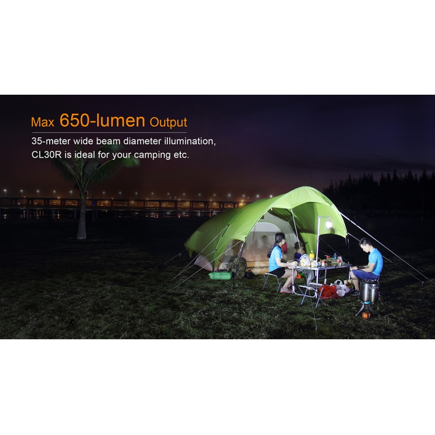 Fenix CL30R - LED Přenosná nabíjecí lampa LED/USB/6xCR123A IPX7 650 lm 300 h 2600 mAh