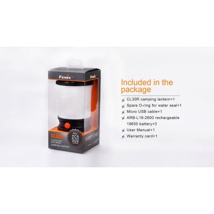 Fenix CL30R - LED Přenosná nabíjecí lampa LED/USB/6xCR123A IPX7 650 lm 300 h 2600 mAh