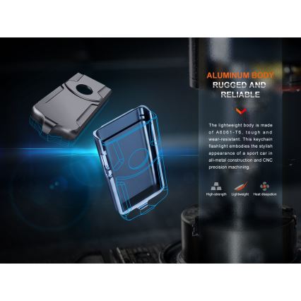 Fenix E03RV20GREY - LED Nabíjecí svítilna LED/USB IP66 500 lm 30 h 400 mAh