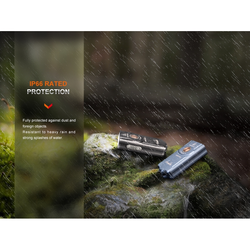 Fenix E03RV20GREY - LED Nabíjecí svítilna LED/USB IP66 500 lm 30 h 400 mAh