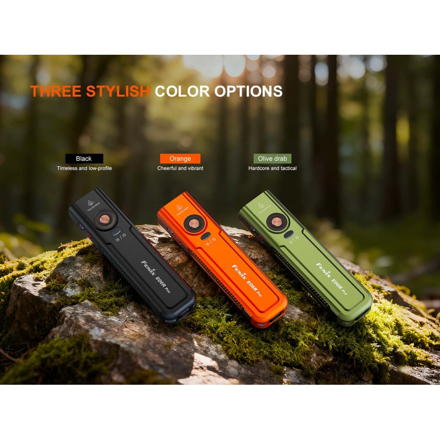 Fenix E06RPROEUOLI - LED Stmívatelná nabíjecí svítilna LED/USB 1650 mAh IP66 1600 lm 111 h zelená
