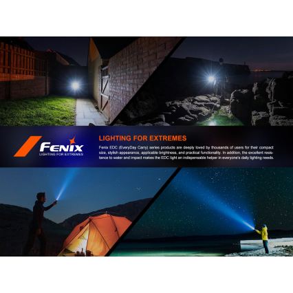 Fenix E18RV20800 - LED Stmívatelná nabíjecí svítilna LED/USB/1xCR123A 800 mAh IP68 1200 lm 200 h černá