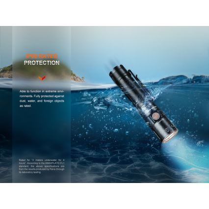Fenix E28RV20 - LED Stmívatelná nabíjecí svítilna LED/USB/2xCR123A IP68 1700 lm 260 h 3400 mAh