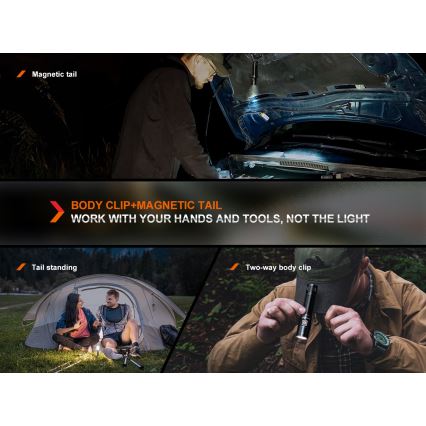 Fenix E28RV20 - LED Stmívatelná nabíjecí svítilna LED/USB/2xCR123A IP68 1700 lm 260 h 3400 mAh
