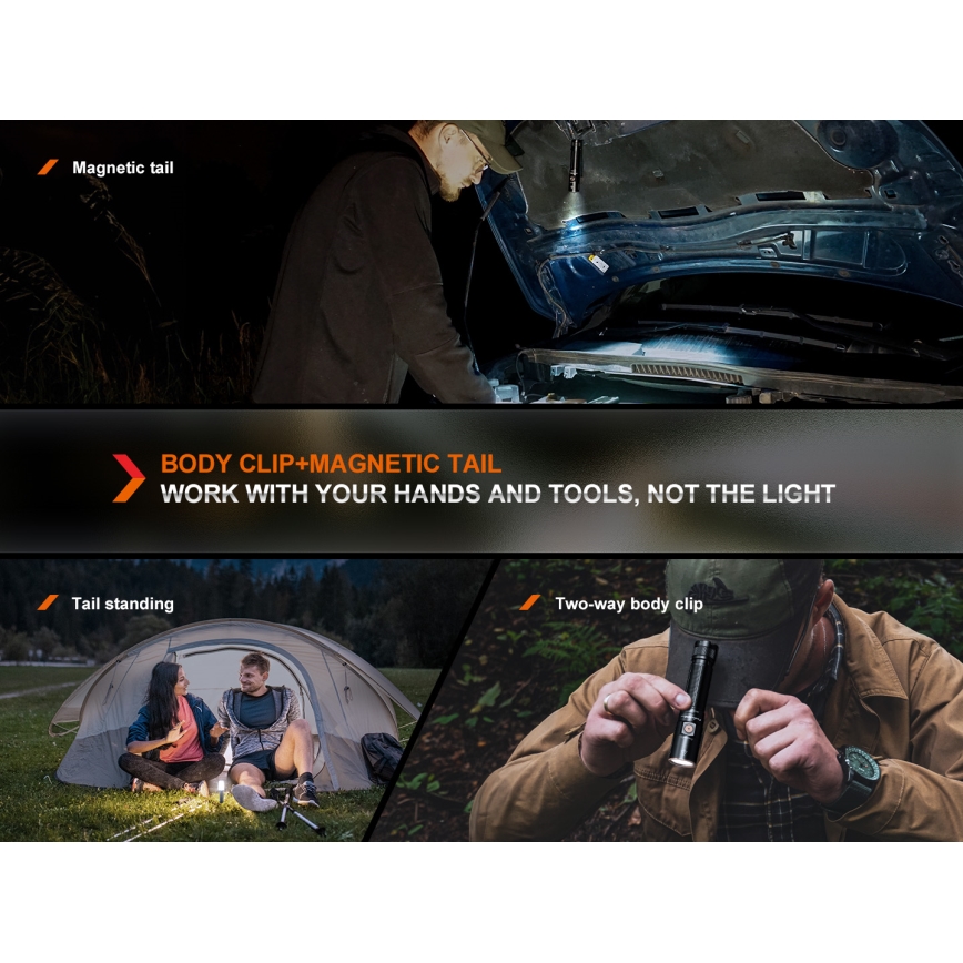 Fenix E28RV20 - LED Stmívatelná nabíjecí svítilna LED/USB/2xCR123A IP68 1700 lm 260 h 3400 mAh