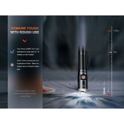 Fenix E28RV20 - LED Stmívatelná nabíjecí svítilna LED/USB/2xCR123A IP68 1700 lm 260 h 3400 mAh