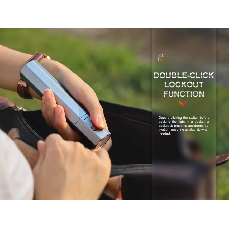 Fenix ECPBLCK - LED Nabíjecí svítilna s powerbankou USB IP68 1600 lm 504 h 5000 mAh černá