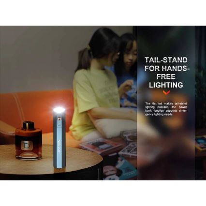 Fenix ECPBLCK - LED Nabíjecí svítilna s powerbankou USB IP68 1600 lm 504 h 5000 mAh černá