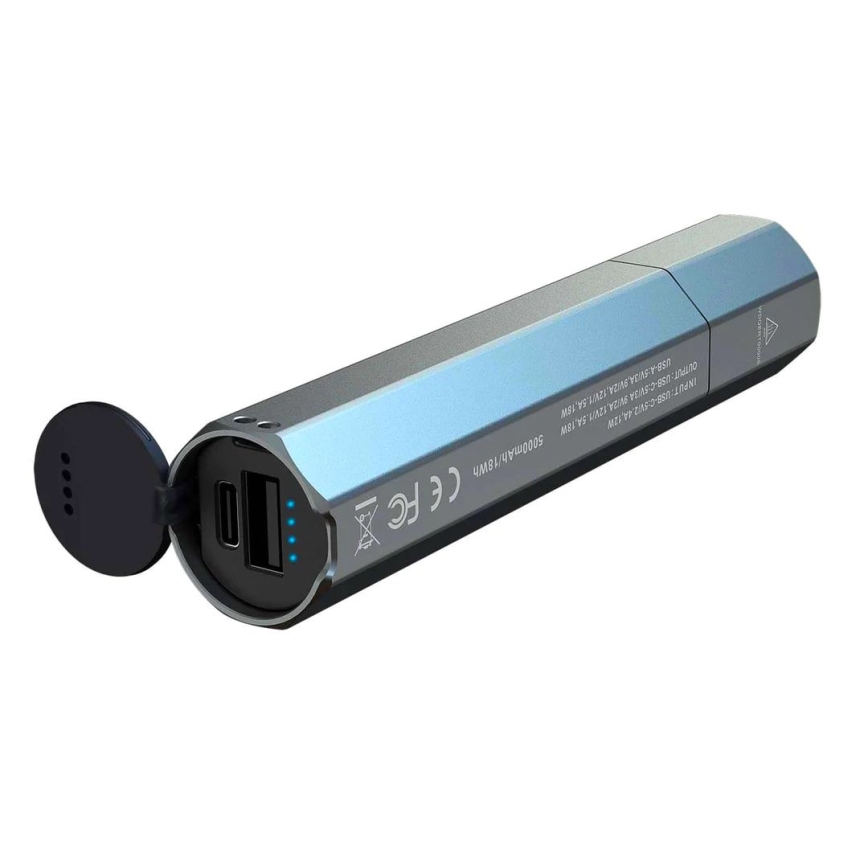 Fenix ECPBLUE - LED Nabíjecí svítilna s powerbankou USB IP68 1600 lm 504 h 5000 mAh modrá