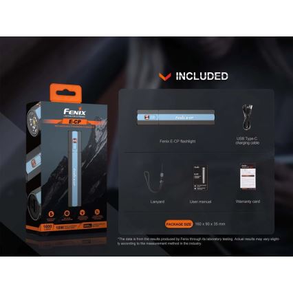 Fenix ECPBLUE - LED Nabíjecí svítilna s powerbankou USB IP68 1600 lm 504 h 5000 mAh modrá