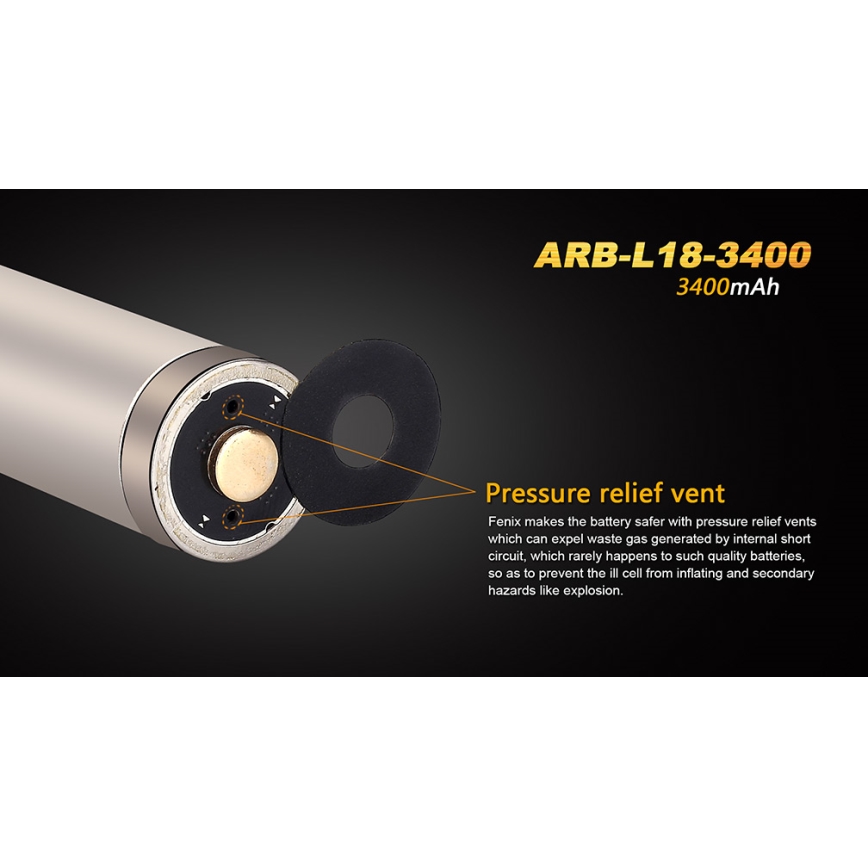 Fenix FE18650LI34 - 1ks Nabíjecí baterie 18650/3,6V 3400 mAh