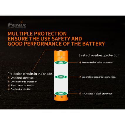 Fenix FE21700V20 - 1ks Nabíjecí baterie 21700/3,6V 5000 mAh