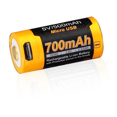 Fenix FERCR123ALIIONUP - 1ks Nabíjecí baterie USB/3,6V 700 mAh