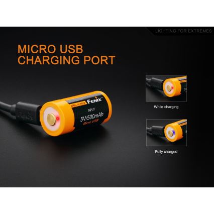 Fenix FERCR123ALIIONUP - 1ks Nabíjecí baterie USB/3,6V 700 mAh