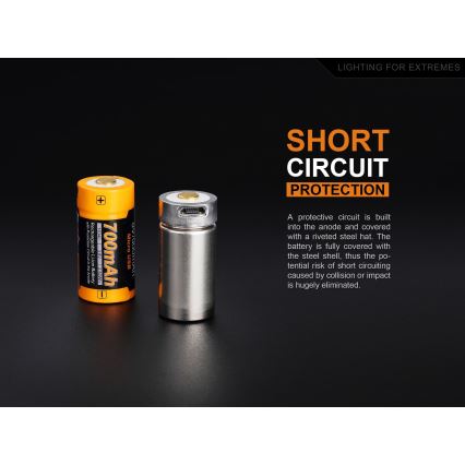 Fenix FERCR123ALIIONUP - 1ks Nabíjecí baterie USB/3,6V 700 mAh