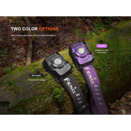 Fenix HL12RV20BLC - LED Stmívatelná nabíjecí čelovka LED/USB 950 mAh IP66 500 lm 112 h černá