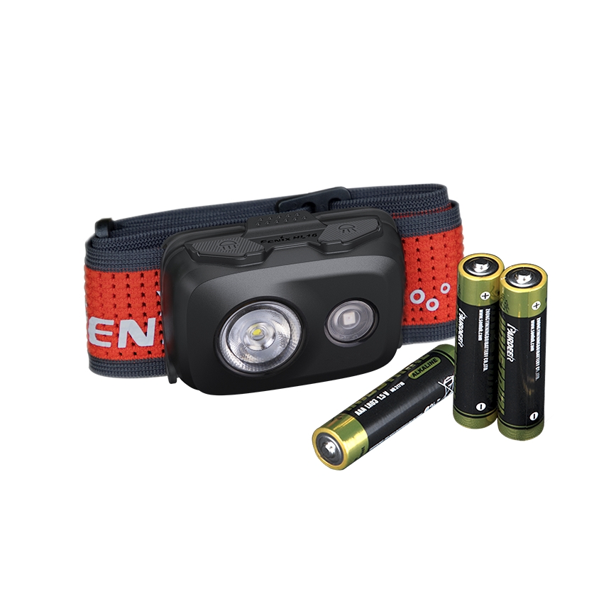 Fenix HL16V2BLK - LED Čelovka LED/3xAAA IP66 450 lm 200 h černá/oranžová