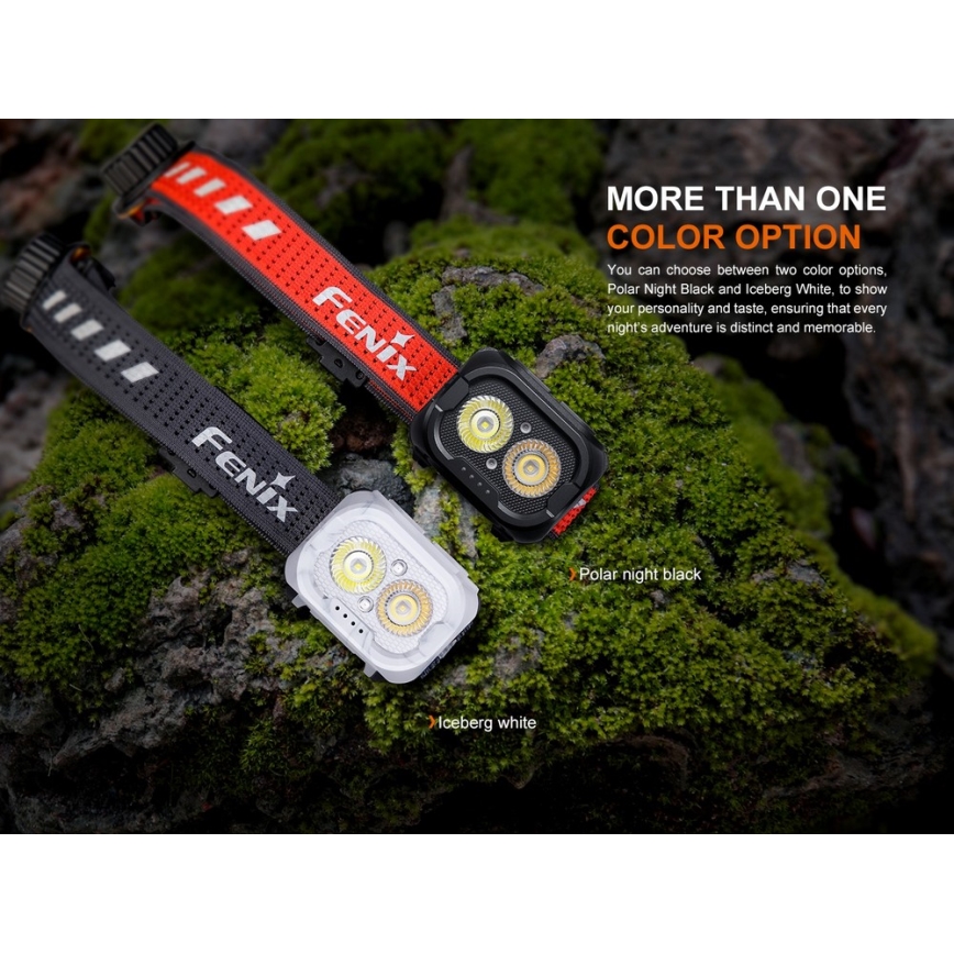 Fenix HL18RTV20BLC - LED Stmívatelná nabíjecí čelovka LED/USB IP66 800 lm 160 h černá/oranžová