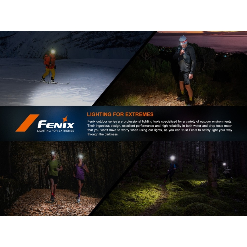 Fenix HL18RTV20BLC - LED Stmívatelná nabíjecí čelovka LED/USB IP66 800 lm 160 h černá/oranžová