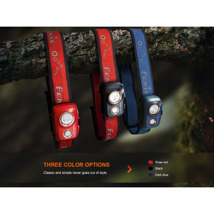 Fenix HL32RTBLCK - LED Nabíjecí čelovka LED/USB/3xAAA IP66 800 lm 300 h 1900 mAh černá/oranžová