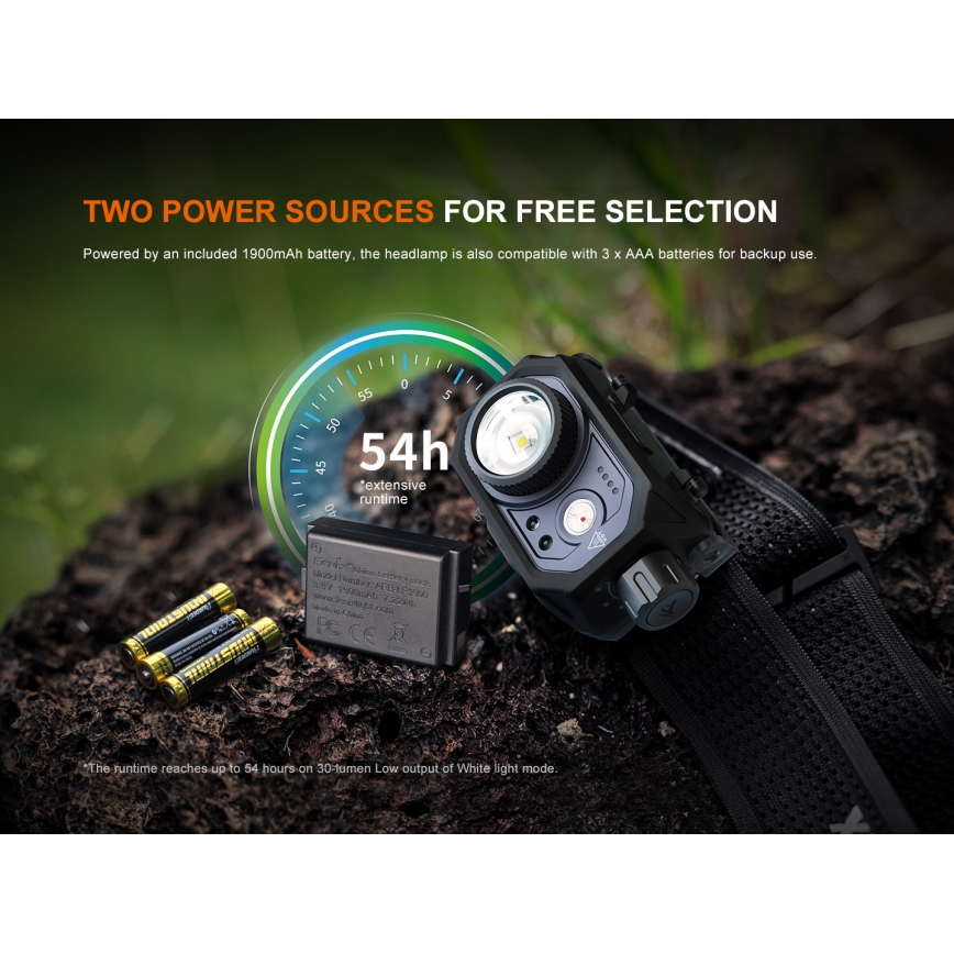 Fenix HL45R - LED Stmívatelná nabíjecí zaostřovací čelovka LED/USB IP66 1000 lm 240 h černá