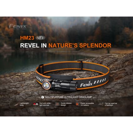 Fenix HM23V20 - LED Stmívatelná čelovka LED/1xAA IP68 300 lm 100 h