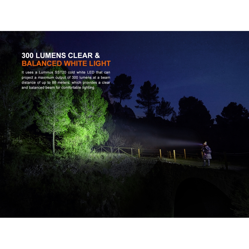 Fenix HM23V20 - LED Stmívatelná čelovka LED/1xAA IP68 300 lm 100 h