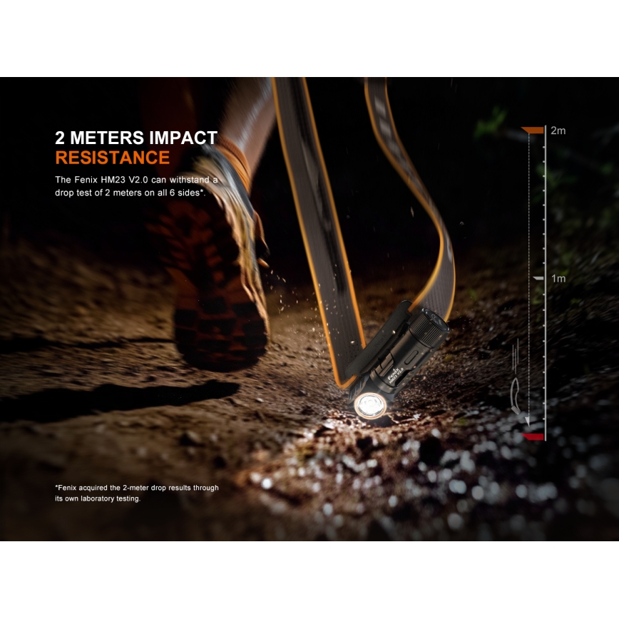 Fenix HM23V20 - LED Stmívatelná čelovka LED/1xAA IP68 300 lm 100 h
