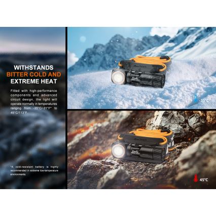 Fenix HM23V20 - LED Stmívatelná čelovka LED/1xAA IP68 300 lm 100 h