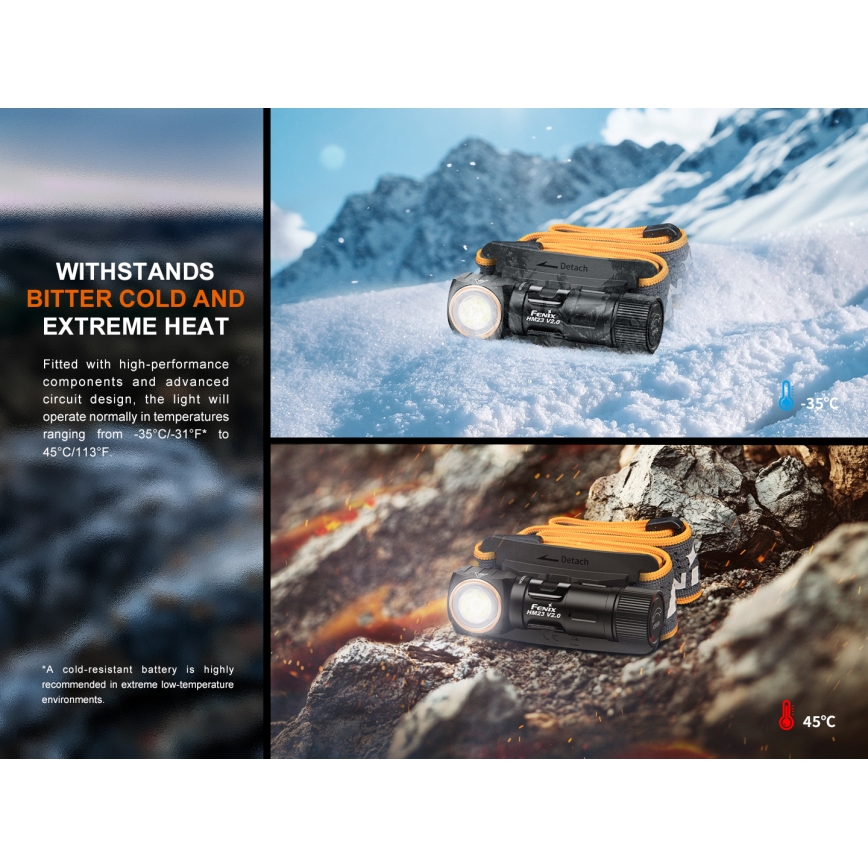 Fenix HM23V20 - LED Stmívatelná čelovka LED/1xAA IP68 300 lm 100 h