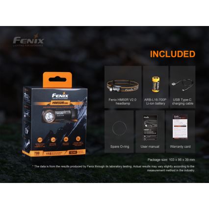 Fenix HM50RV20 - LED Nabíjecí čelovka 3xLED/USB/1xCR123A IP68 700 lm 120 h 700 mAh