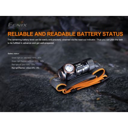 Fenix HM50RV20 - LED Nabíjecí čelovka 3xLED/USB/1xCR123A IP68 700 lm 120 h 700 mAh