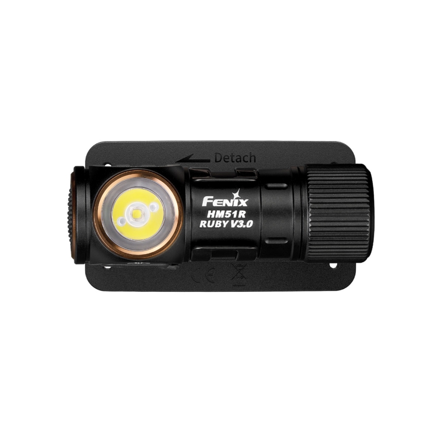Fenix HM51RV30 - LED Stmívatelná nabíjecí čelovka LED/USB/1xCR123A 950 mAh IP68 860 lm 125 h oranžová