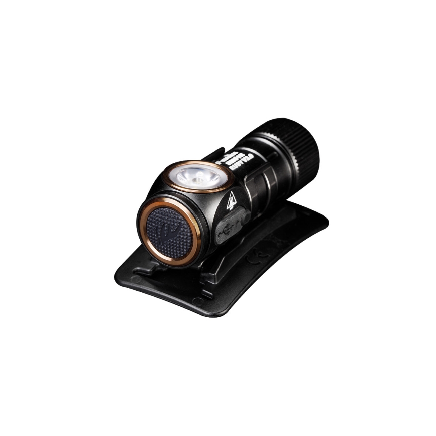 Fenix HM51RV30 - LED Stmívatelná nabíjecí čelovka LED/USB/1xCR123A 950 mAh IP68 860 lm 125 h oranžová