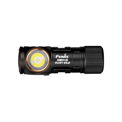 Fenix HM51RV30 - LED Stmívatelná nabíjecí čelovka LED/USB/1xCR123A 950 mAh IP68 860 lm 125 h oranžová