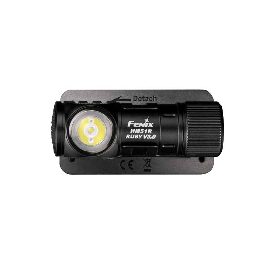 Fenix HM51RV3ABL - LED Stmívatelná nabíjecí čelovka LED/USB/1xCR123A 950 mAh IP68 860 lm 125 h černá