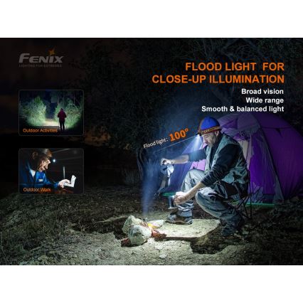 Fenix HM60R - LED Stmívatelná nabíjecí čelovka 4xLED/2xCR123A IP68 1300 lm 300 h