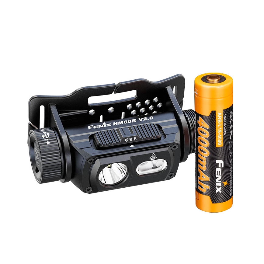Fenix HM60RV20 - LED Stmívatelná nabíjecí čelovka LED/USB 4000 mAh IP68 1600 lm 292 h oranžová