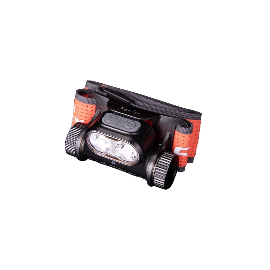 Fenix HM65RTV20BLC- LED Stmívatelná nabíjecí čelovka LED/USB/2xCR123A IP68 3400 mAh černá/oranžová