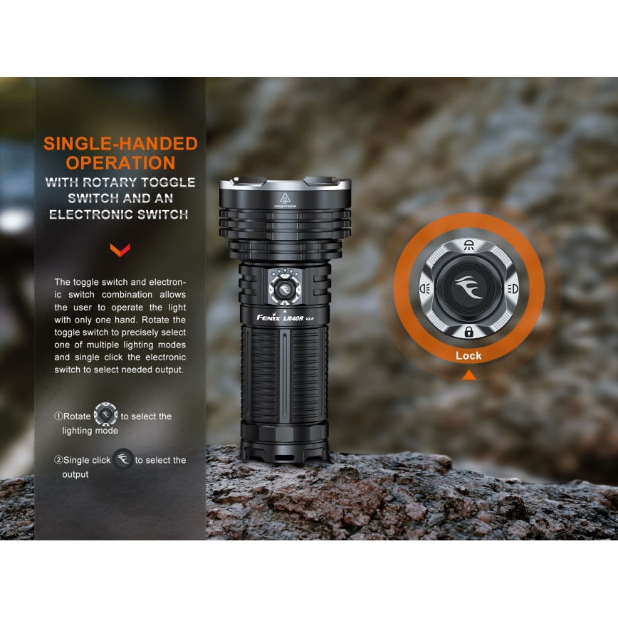 Fenix LR40RV20 - LED Nabíjecí svítilna LED/USB IP68 15000 lm 177 h 5000 mAh