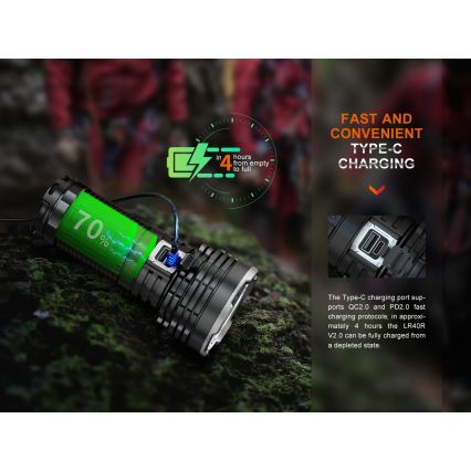 Fenix LR40RV20 - LED Nabíjecí svítilna LED/USB IP68 15000 lm 177 h 5000 mAh