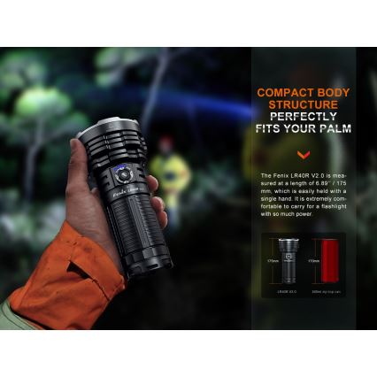 Fenix LR40RV20 - LED Nabíjecí svítilna LED/USB IP68 15000 lm 177 h 5000 mAh